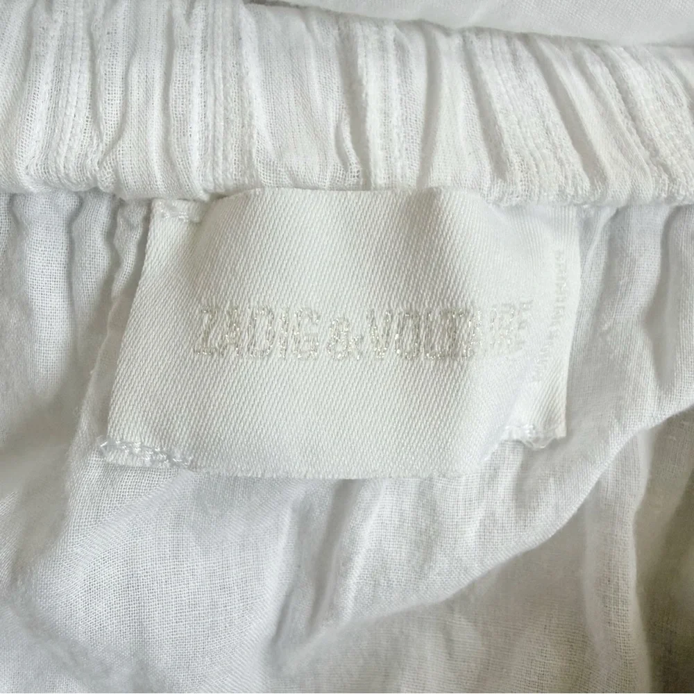 ZADIG & VOLTAIRE JOXINI WHITE COTTON LACE TRIM MINI SKIRT - Picture 9 of 14